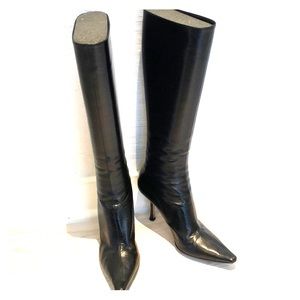 Jimmy Choo mid calf Leather boots 37.5 Black
